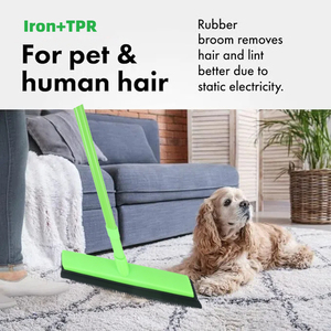 Balai en caoutchouc de 47 pouces pour enlever les poils d'animaux, râteau à tapis en TPR, brosse à plancher avec raclette, balais et outils de nettoyage - Product Image 4