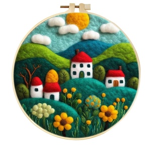 Customized Handmade 3D <b>Felting</b> Kit Cotton Felt Polyester Embroidery Beginners <b>Supplies</b> for DIY Punch <b>Needle</b> Crafts Arts - Product Image 4