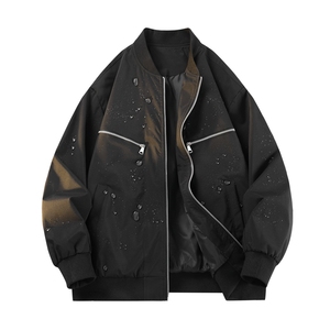 En la primavera de 2025, el nuevo traje de motocicleta para hombre con chaqueta americana impermeable con cuello de béisbol es suelto, cómodo y transpirable - Product Image 1