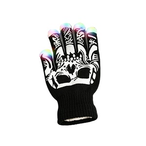 Guantes LED con diseño de esqueleto que brillan en la oscuridad, RGB intermitentes, 2 pares de guantes luminosos para Halloween, fiestas rave, conciertos, regalos para niños y adultos - Product Image 1