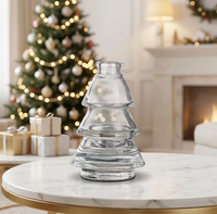 Décoration d'intérieur, flacon diffuseur de parfum en verre imprimé à l'écran, forme de sapin de Noël, 100 ml, bouchon à vis