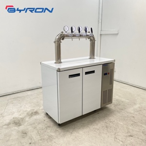 Máquina dispensadora de cerveza de 4 grifos con nevera para barriles y columna de cerveza en forma de U, enfriador comercial de bebidas para pub, cervecería y hostelería. - Product Image 4