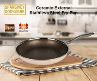 Master Chef ustensiles de cuisine antiadhésifs Beige Wok Pan 24cm marmites à soupe pour les Super marchés