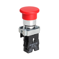 Interruttore a pulsante serie LA42 240V rosso con testa piatta/rotante 1NO+1NC impermeabile IP65 in plastica con ritorno a molla e arresto di emergenza
