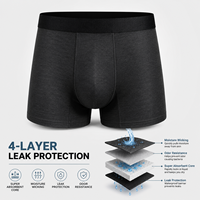 Sous-vêtements d'incontinence 300 ml à séchage rapide, protection avant et arrière, 5 couches anti-fuites, boxers d'incontinence, vente directe usine