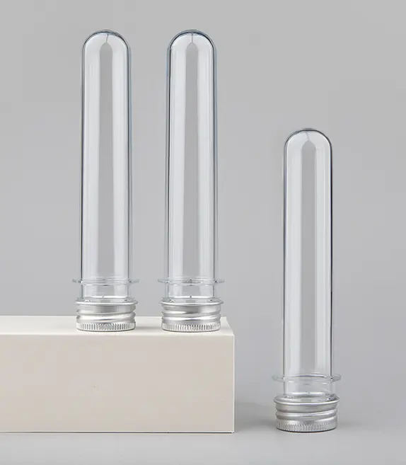 Custom transparent test tube bottle 25ml~250ml plastic bottle Cosmetic Test Tube With Aluminum Screw Cap