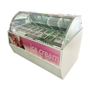 Fabricantes de Gelato todo en uno <span class=keywords><strong>Puerta</strong></span> corrediza de vidrio para negocios Tienda de conveniencia de 12 sabores Vitrina de congeladores de helados - Product Image 5