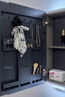 Kustom Modern minimalis baja nirkarat Set kabinet kamar mandi Sensor lampu cuci dinding terpasang gaya Hotel untuk baru