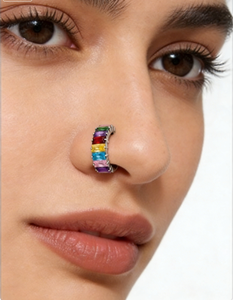 Anillo de Nariz de Aleación de Titanio F136, Anillo de Azúcar de Hielo, Anillo Cerrado con Circonita Brillante de Colores, Joyería de Titanio G23 para Piercing de Oreja, Regalo - Product Image 6