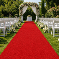 Red Carpet for Wedding Non Woven Polyester Aisle Runner Needle Punched Ceremony Rug Custom Size OEM Wholesale Red Runner
