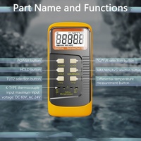 Medidor de Temperatura Digital de Doble Canal con Termopar Tipo K, Termómetro con Sonda, Sensor de Contacto Bimetálico, OEM IP43, 1 Año de Garantía