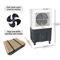 Ventilateur rafraîchisseur d'air évaporatif portable mini 220V à faible bruit, moteur AC, refroidissement par eau, réservoir de 55L, couverture 20-50m pour usage domestique