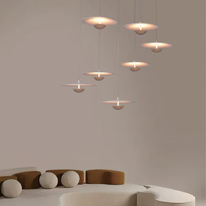 Lámpara Colgante Moderna Decorativa de Vidrio Blanco con LED, Aleación de Aluminio, Luz Cálida de 3000K, Garantía de 2 Años, para Sala de Estar - Product Image 2