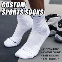 Chaussettes de sport épaisses et rembourrées pour hommes, chaussettes de basketball personnalisées