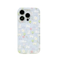 Étui de téléphone en TPU de personnalité de chien de chat mignon amusant pour iPhone 16 15ProMax 14 13 téléphones mobiles applicables comprend une poignée de téléphone