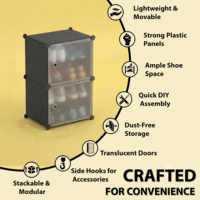 Meuble à chaussures modulaire en plastique DIY avec porte transparente, grande capacité, anti-poussière, organisateur de rangement pour chaussures pour entrée de maison et placard