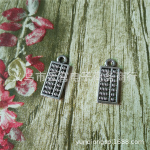 Colgante de ábaco de plata tibetana de 19 mm, dije temático para accesorios de fabricación de joyas DIY, venta al por mayor - Product Image 3