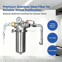 Carcasa de Cartucho de Prefiltro de Agua de Acero Inoxidable Azul Grande de 10 Pulgadas con Abrazadera Triple Sanitaria de Filtración Personalizada de Alta Precisión