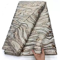 Tissu Jacquard Métallique de Luxe 200 g/m² Léger en Organza Tissé pour Vêtements Nigérians, Rideaux et Motifs à Code-barres