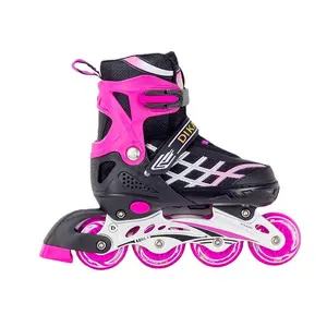 Fábrica Atacado de Alta Qualidade 4 Rodas Júnior Ajustável Patins Novo Estilo Inline Patins Sapatos Calçados Para Crianças Meninos Menina