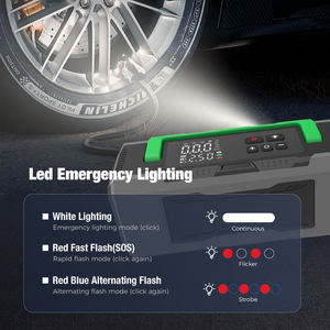 מטען נייד להתנעת רכב 8000mAh עם מדחס אוויר, משאבת ניפוח צמיגים, מגבר סוללה לרכב, משאבת אוויר - Product Image 6