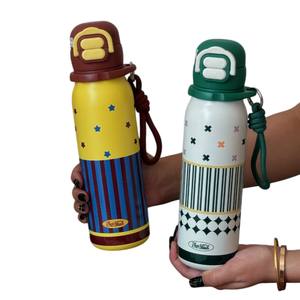 Taza Térmica de Cerámica con Rayas, Ecológica, Reutilizable, de Gran Capacidad, Portátil, de Alta Calidad, para Café y Agua - Product Image 1