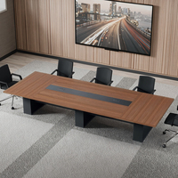 Mobilier durable de bureau commercial de luxe en bois massif, table de conférence carrée en bois pour 8 à 10 personnes