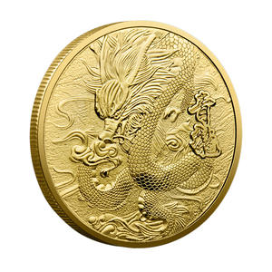 Azure Dragon Metall-Entscheidungsmünze Gold-Silber-Relief Drachenmuster Sammlerstück Geschenk - Product Image 2