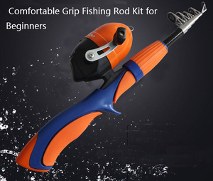 Mini cannes à pêche télescopiques ultralégères personnalisées pour enfants, rouge, bleu, <span class=keywords><strong>orange</strong></span>, avec poignée en fibre de verre, pour la pêche en lac et en rivière - Product Image 4
