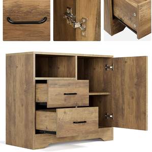 Armario de almacenamiento con 2 cajones y 1 puerta, mueble antiguo de colección para el hogar - Product Image 3