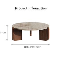 Table basse en pierre à prix abordable, style simple, cadre en bois nordique, mobilier de salon moderne de luxe avec rangement