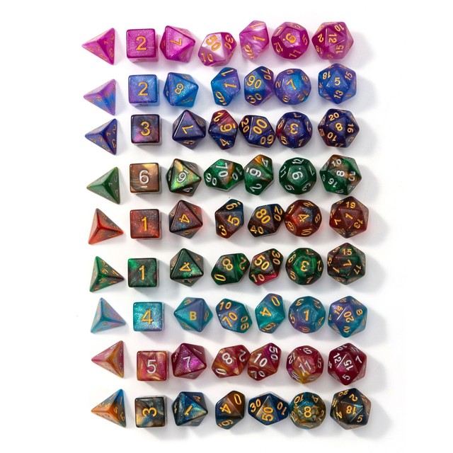Double-Color Polyhedral Dice Set - DND Role Playing Dice for Dungeons and Dragons RPG Table Games