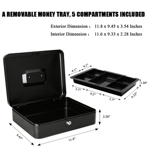 300 Mm Chất Lượng Rộng Lạnh Cán Thép Kim Loại Key Khóa Đen Tiền Mặt Hộp Cho Tiền Xu Và Hóa đơn - Product Image 3