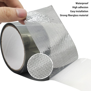 Cinta de reparación de mosquitera para pantalla de ventana negra, cinta autoadhesiva de reparación de pantalla de ventana con orificio de malla cubierta de fibra de vidrio para el hogar - Product Image 3