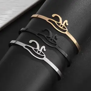 Hochverkauf titanstahl Horus-Auge Öffnung Armband mit Öffnung Ring Kombination aus Edelstahlmaterial