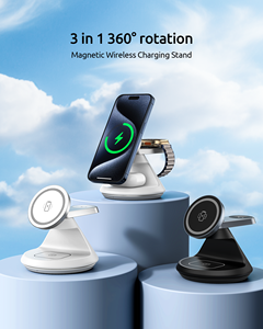 Base de Carga Inalámbrica Magnética 3 en 1, Soporte Ajustable para Escritorio, para Reloj Inteligente, Auriculares y Teléfono Móvil Tipo-C - Product Image 2