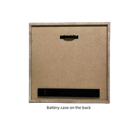 Décoration Murale Verticale LED de Noël Contemporaine en Bois MDF Plaqué Blanc Antique, Durable, 20x20x4cm, pour Bureau et Maison