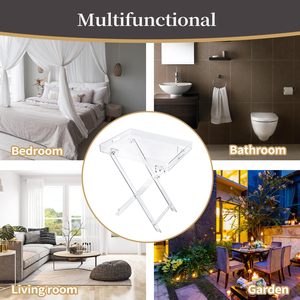 Table pliante en acrylique, plateau carré, plateau à boissons, petite table en acrylique transparente, table de service pour la cuisine et le bar, pour le salon - Product Image 6