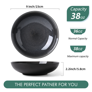 Súp gốm Bát tùy chỉnh đồ đá phản ứng tráng men Bát salad cho gia đình - Product Image 2