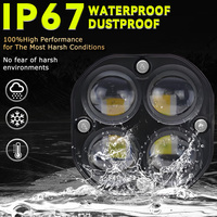 Projecteur LED carré JHS de 3 pouces, 40W, pour moto, éclairage spot LED, IP67, 12-80V, double couleur, phare antibrouillard pour ATV, UTV, 4x4, usine