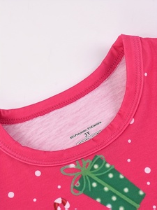 Kerstpyjama voor kinderen met lange mouwen, kerstmanprint, nachtkleding, rood cadeaupatroon, kinderloungewear - Product Image 3