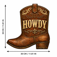 Plaque Murale Métallique Vintage « Howdy Cowboy Boot Western Ranch » en Étain Embossé – Personnalisable, Fournisseur Direct d'Usine OEM