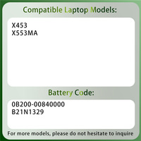 Batterie d'ordinateur portable de remplacement B21N1329 pour Asus X453 X553MA X403 X403M X503M P553MA R515MA D553MA 0B200-00840000