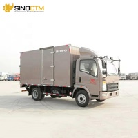 Camionnette Sinotruk Howo 4x2 légère à bas prix, 1-3 tonnes, moteur diesel, petit camion de fret à carrosserie fermée, à vendre