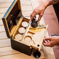 Kit Combo Personnalisé : Boîte de Rangement Classique en Bois pour Grinder et Tabac, avec Accessoires