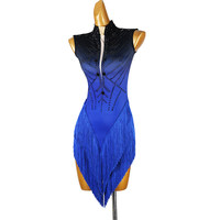 Robe de danse latine sans manches à col montant, tendance 2026, tenue florale pour performance, examen artistique et concours