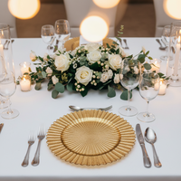 Assiettes de présentation en plastique PP réutilisables de 13 pouces pour mariages, anniversaires, dîners, traiteurs et banquets – Vente en gros, durables