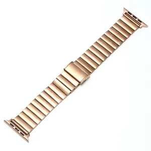Luxury Custom Stainless Steel Metal Link Chain Strap For Apple Watch Band Bracelet
