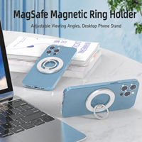 Support de téléphone magnétique en métal portable, flexible et robuste, réglable à 360 degrés, avec anneau de maintien pour doigt, pour lit et bureau, personnalisable OEM/ODM avec logo