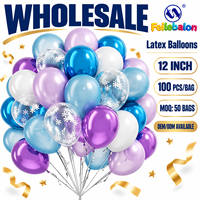 Ballons en latex bleu et violet en gros, 12 pouces, 60 unités, CE/EN71/BSCI/CPC - Couleurs assorties pour les fournitures de fête de baby shower